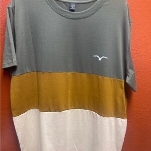 NFINITY Men's Tri-Tone Tee in Green, Yellow, and Cream